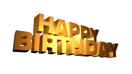 Надпись Happy Birthday на прозрачном фоне