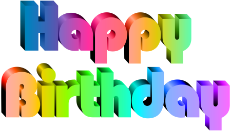 Надпись Happy Birthday на прозрачном фоне