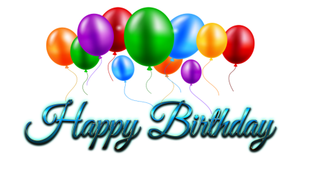 Надпись Happy Birthday на прозрачном фоне