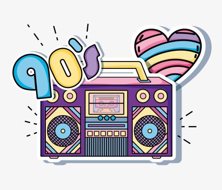Наклейки в стиле 90-х вектор
