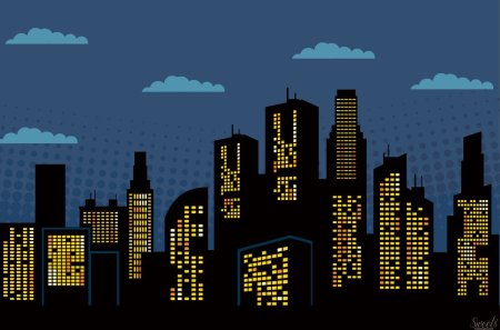 Силуэты домов города