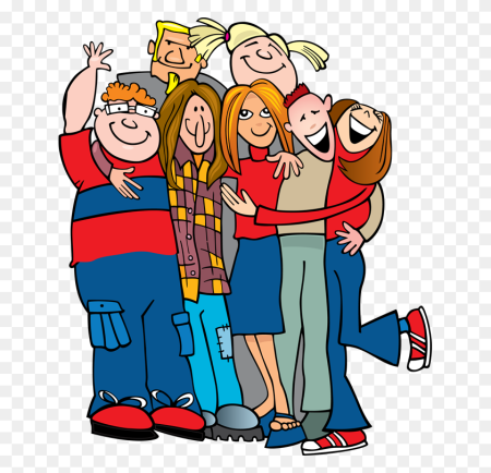 Мультяшная компания людей