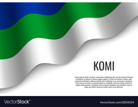 Флаг Республики Коми развивающийся