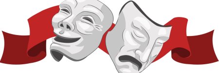 Театральные маски на прозрачном фоне