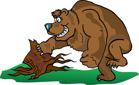 Злой медведь мультяшный
