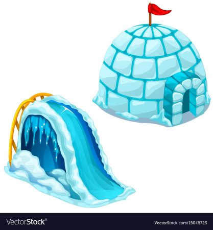 Снежная горка на белом фоне