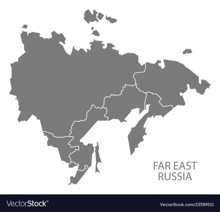 Карта дальнего Востока вектор