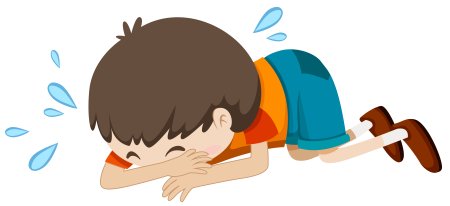 Плачущий мальчик на прозрачном фоне