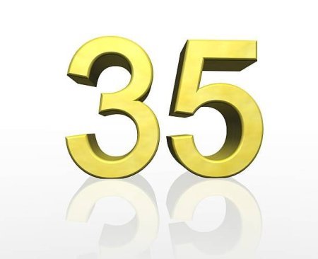 Цифра 65 на прозрачном фоне
