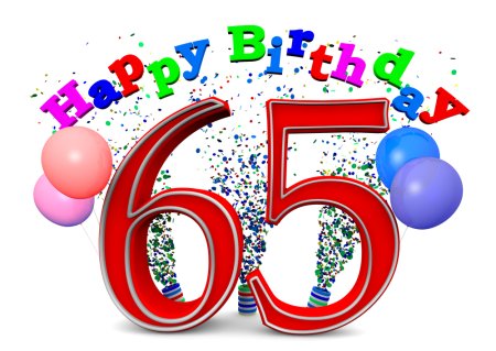 65 Лет на прозрачном фоне