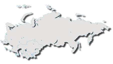 Контур России с Крымом на прозрачном фоне