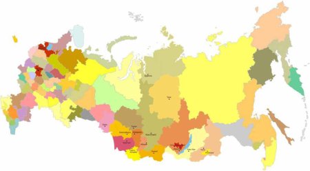 Карта России разноцветная