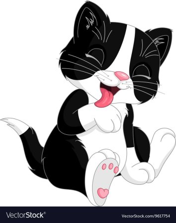 Кот умывается мультяшный