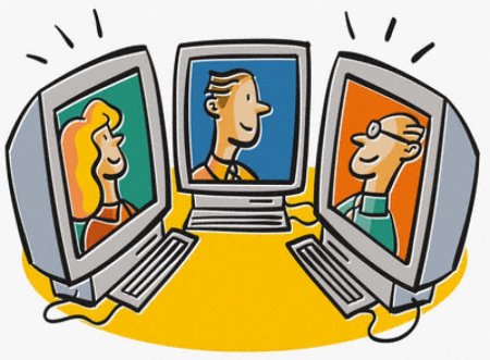 Общение в интернете иллюстрация