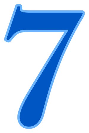 Цифра 7 синяя