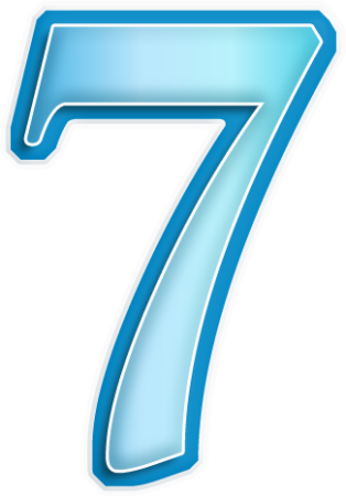 Цифра 7 голубая