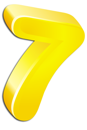 Цифра 7 желтая