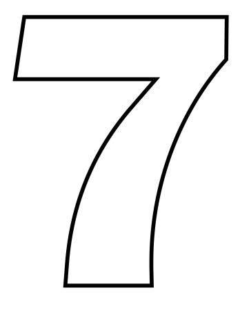 Цифра 7 трафарет