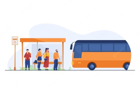 Автобус с пассажирами вектор