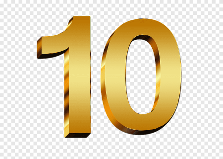 Цифра 10 Золотая
