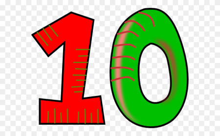 Цифра 10 красная