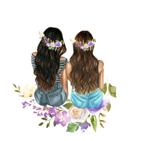 Подружки на прозрачном фоне