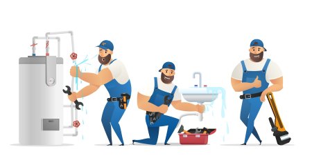 Сантехника на белом фоне