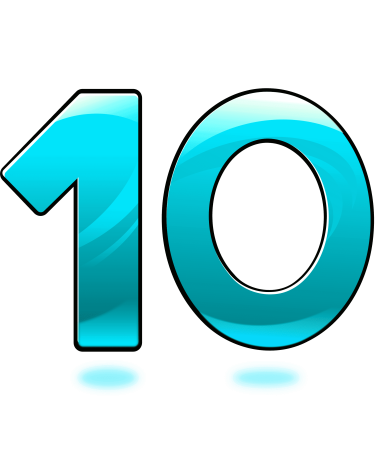 Цифра 10 голубая
