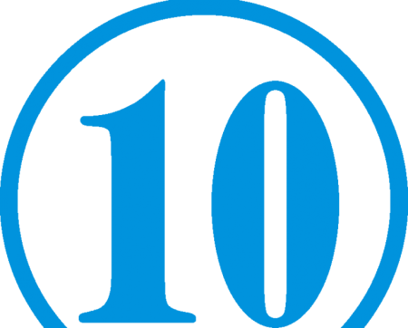 Цифра 10 голубая