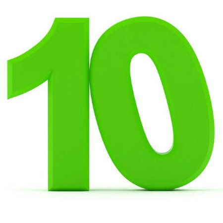Цифра 10 на зеленом фоне