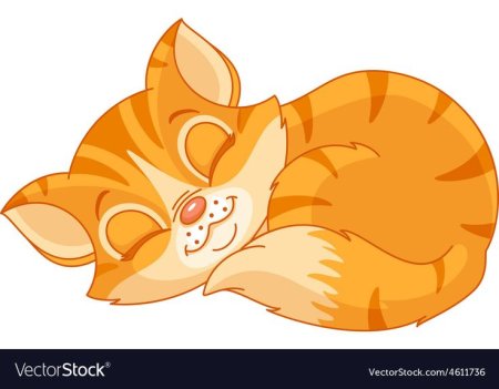 Спящий кот мультяшный