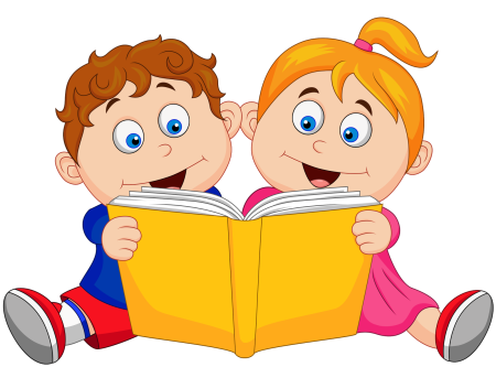 Дети с книжками на прозрачном фоне