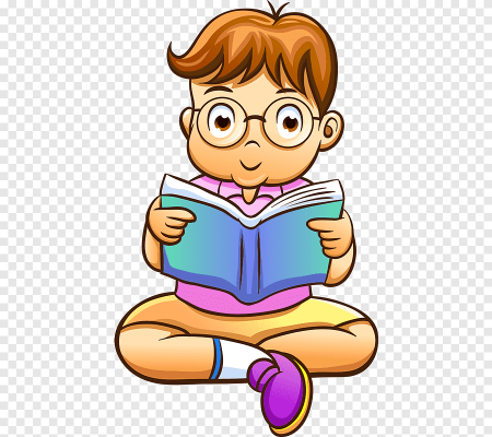 Мультяшный мальчик с книгой