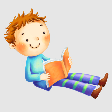 Мальчик с книжкой без фона