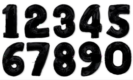 Белые цифры на черном фоне