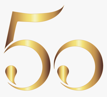 Красивая цифра 50 Золотая