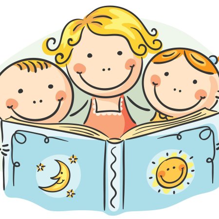 Клипарт родители читают детям