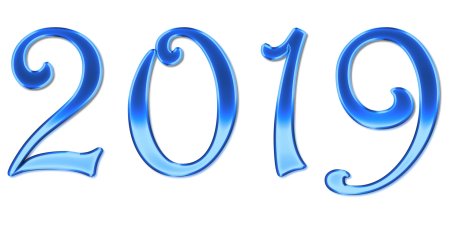 2019 Цифры на прозрачном фоне