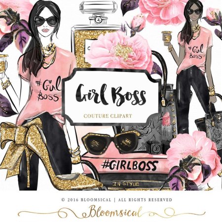 Yellow Planner girl Clipart