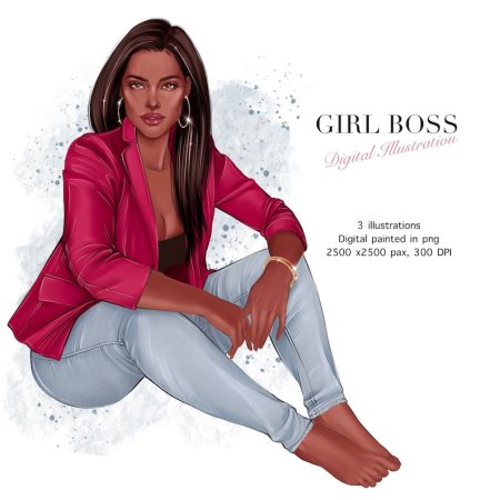 Curvy girl Fashion Clipart