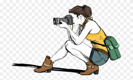 Девушка с фотоаппаратом рисунок