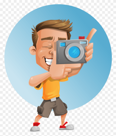 Нарисованный фотограф с фотоаппаратом