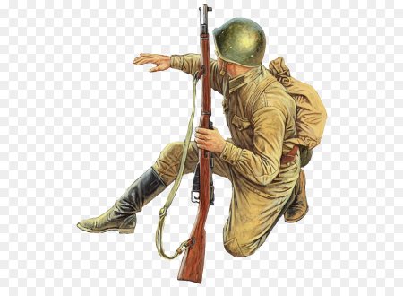 Военный на прозрачном фоне