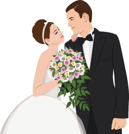 Жених и невеста клипарт