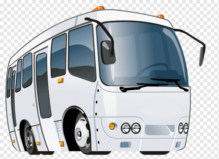 Нарисованный автобус на белом фоне