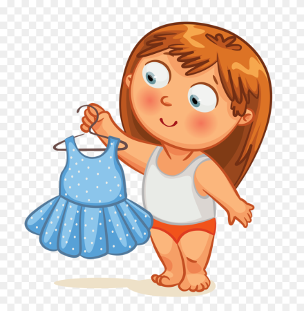 Девочка одевается