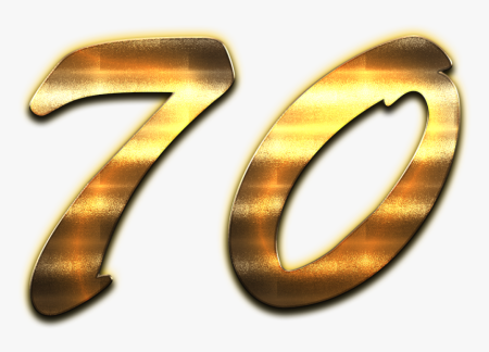 Красивая цифра 70 на юбилей
