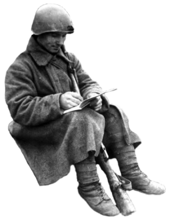 Солдат сидит