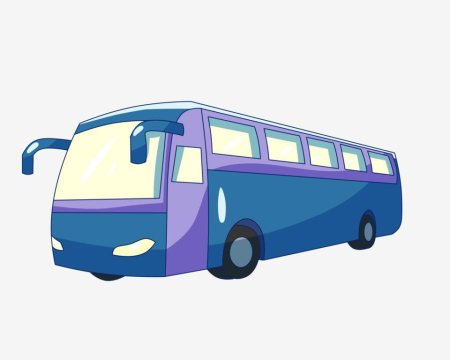 Фиолетовый автобус вектор