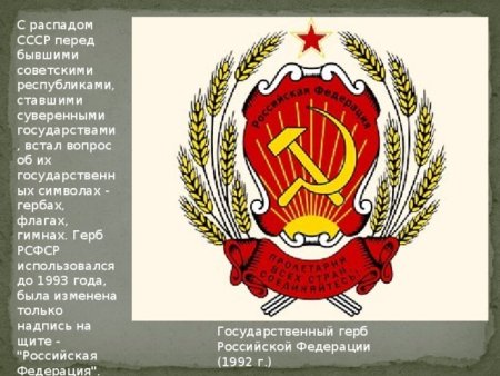 Государственный герб РСФСР, 1918-1993 гг.